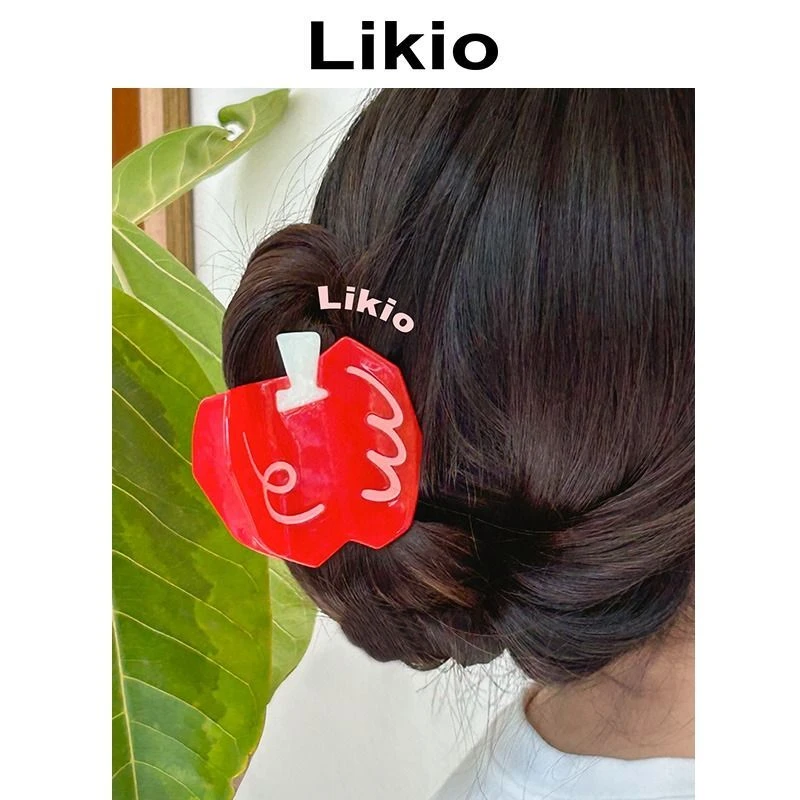 Likio 原创设计 果园系列切面苹果发抓醋酸发饰抓夹顶夹鲨鱼夹