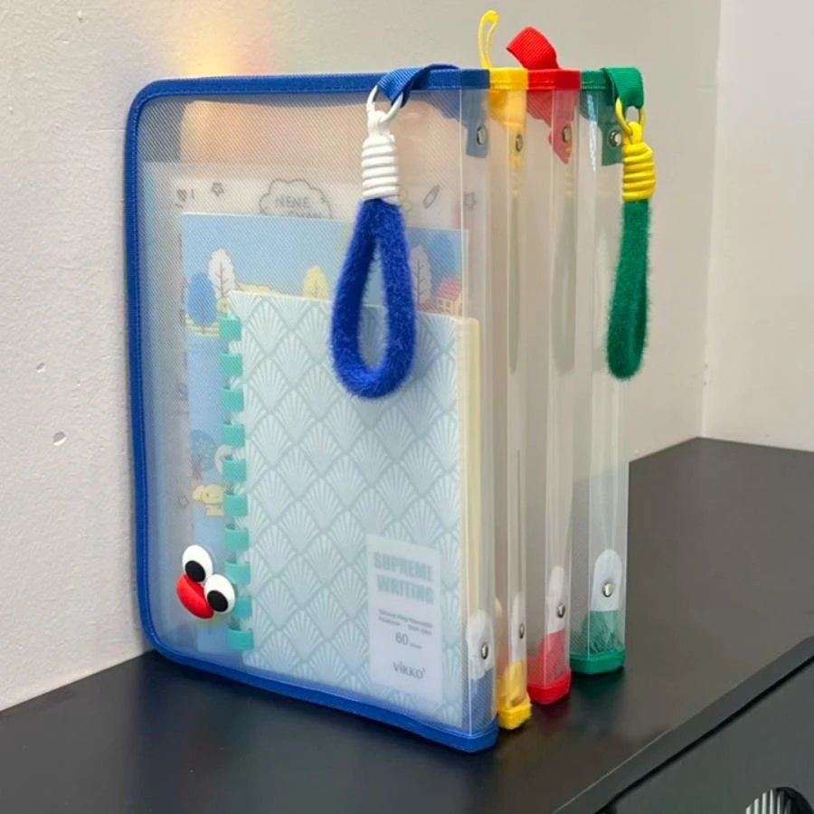 文件袋拉链式学生透明补习手提袋书袋资料袋小学生科目分类收纳袋