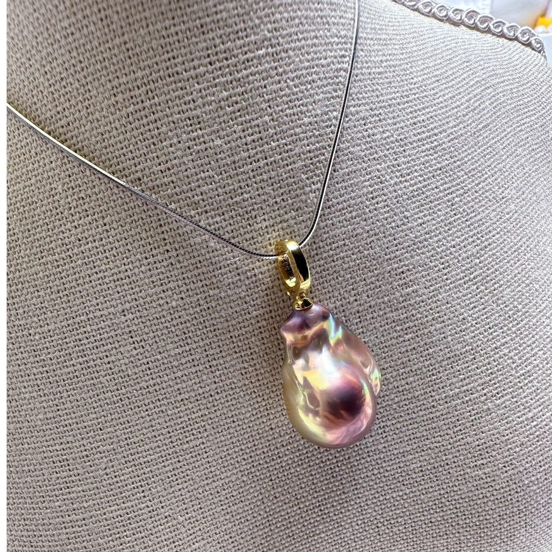 坠链均925银 七彩吊坠 925银链紫色炫彩