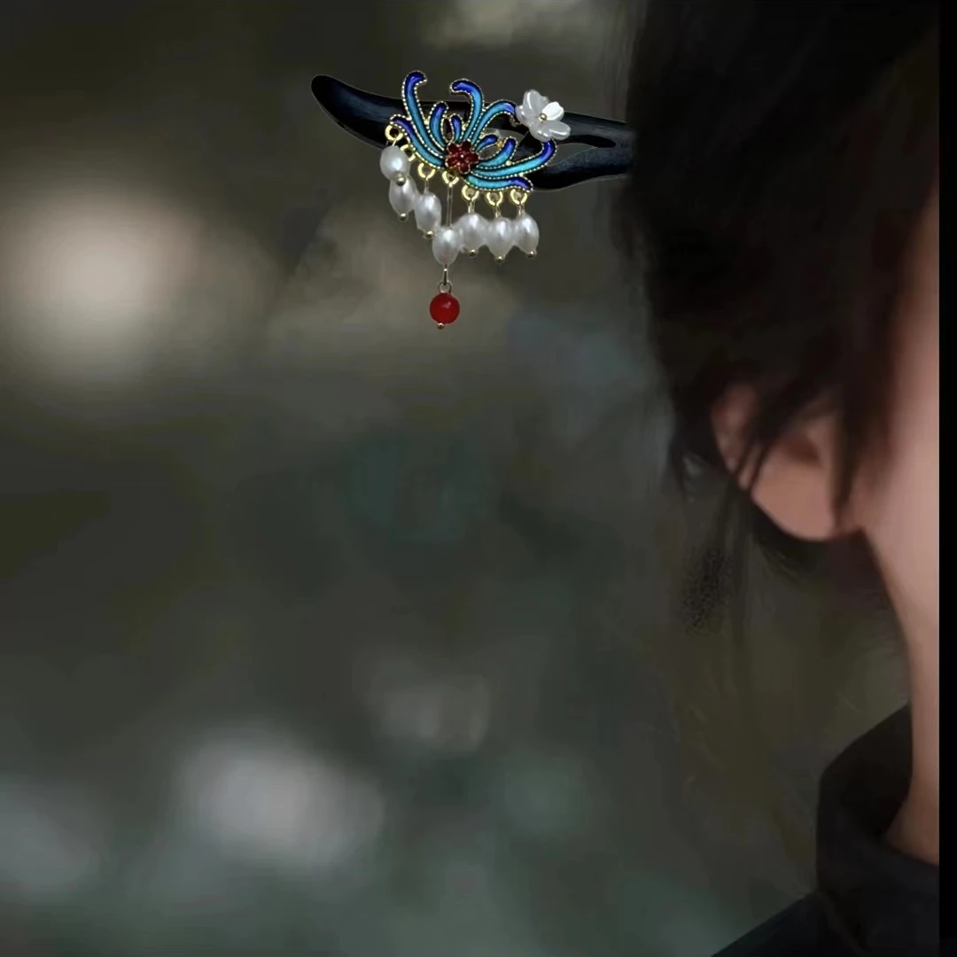【繁花】高定彼岸花发簪木质盘发簪子古风旗袍发钗新中式百搭4148