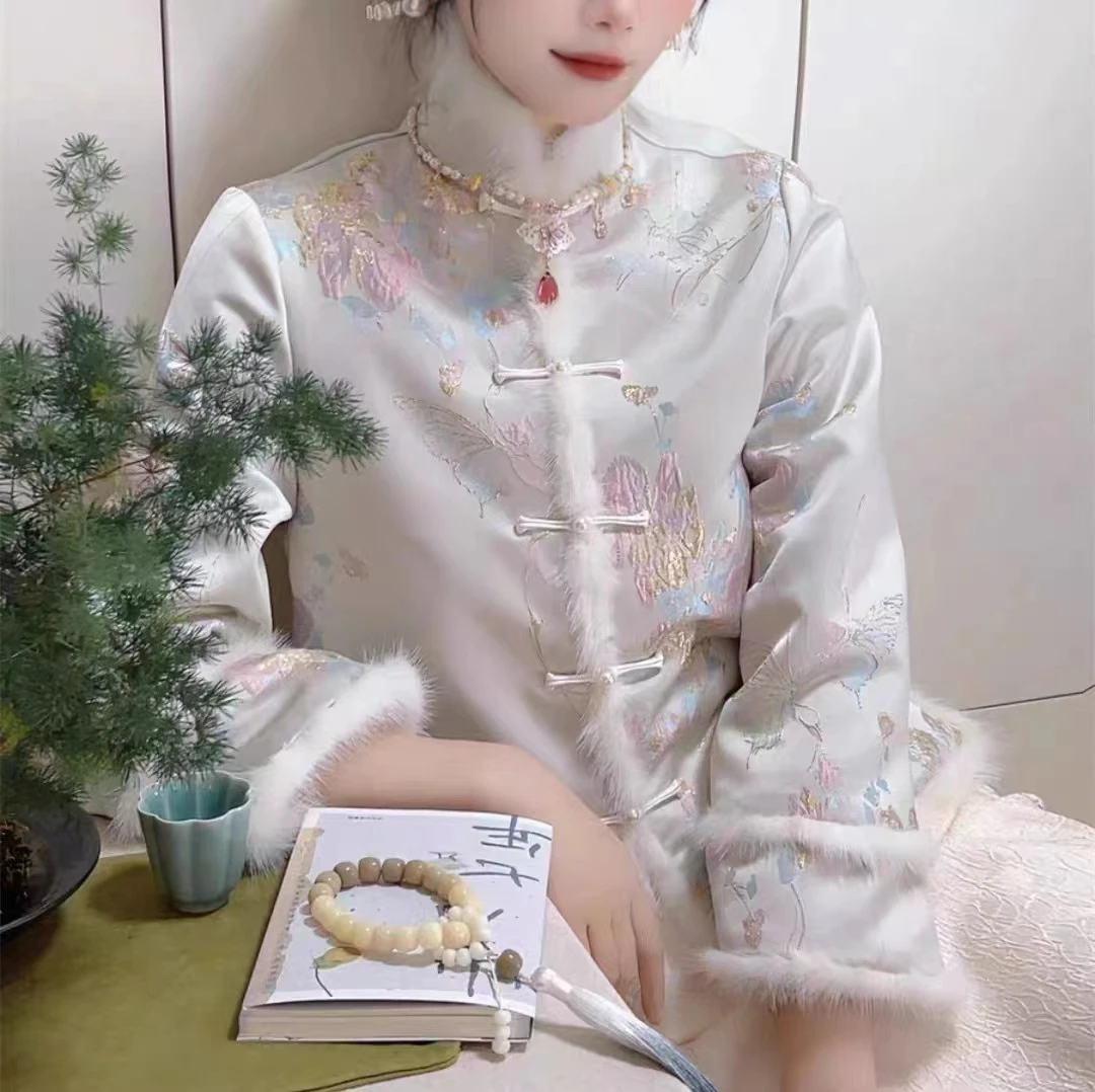 【暗香】秋冬新款新中式国风立领棉衣女加厚保暖复古盘扣棉服上衣