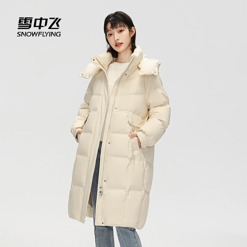 SNOW FLYING/雪中飞秋冬女式长款韩版加厚羽绒服运动时尚款羽绒服