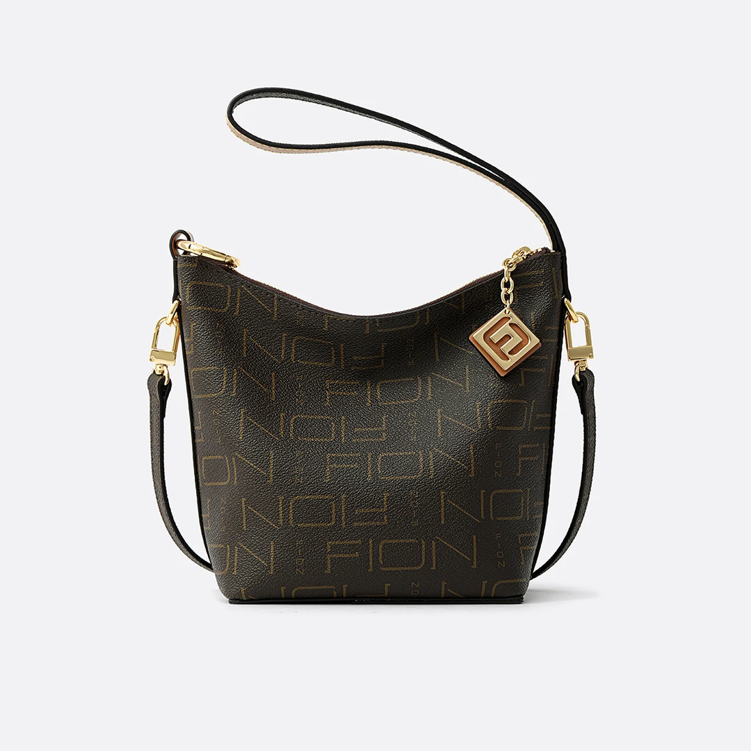 FION菲安妮箱包印花水桶女百搭手提单肩包FAAFJGC142