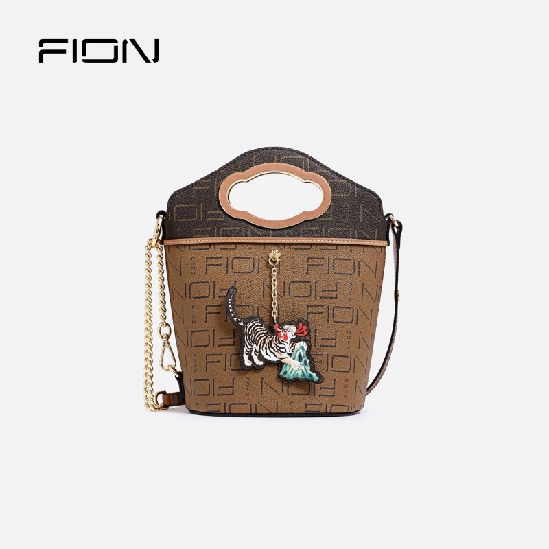 (520)JDI菲安妮经典印花女士提花水桶包斜挎包手提包 FAAFJIP004