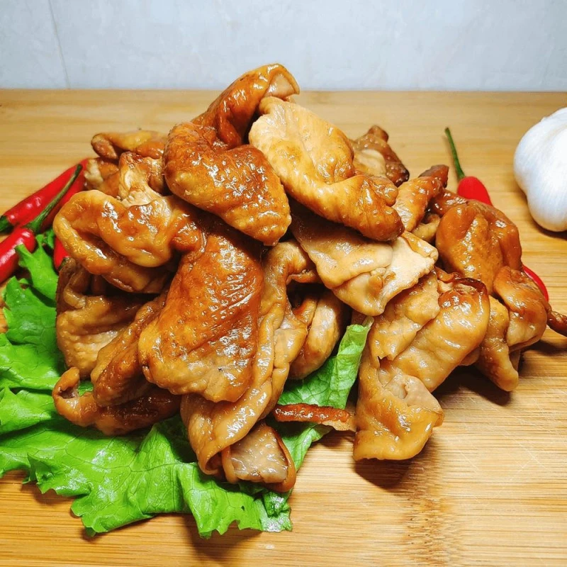 熏鸡皮即食零食东北熏酱熟食下酒菜鸡心鸡肝鸡肚卤味盐焗香鸡