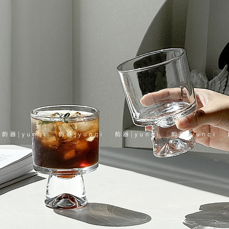 韵器简约ins甜筒杯雪糕冰淇淋玻璃杯冷饮拿铁冰美式咖啡网红杯