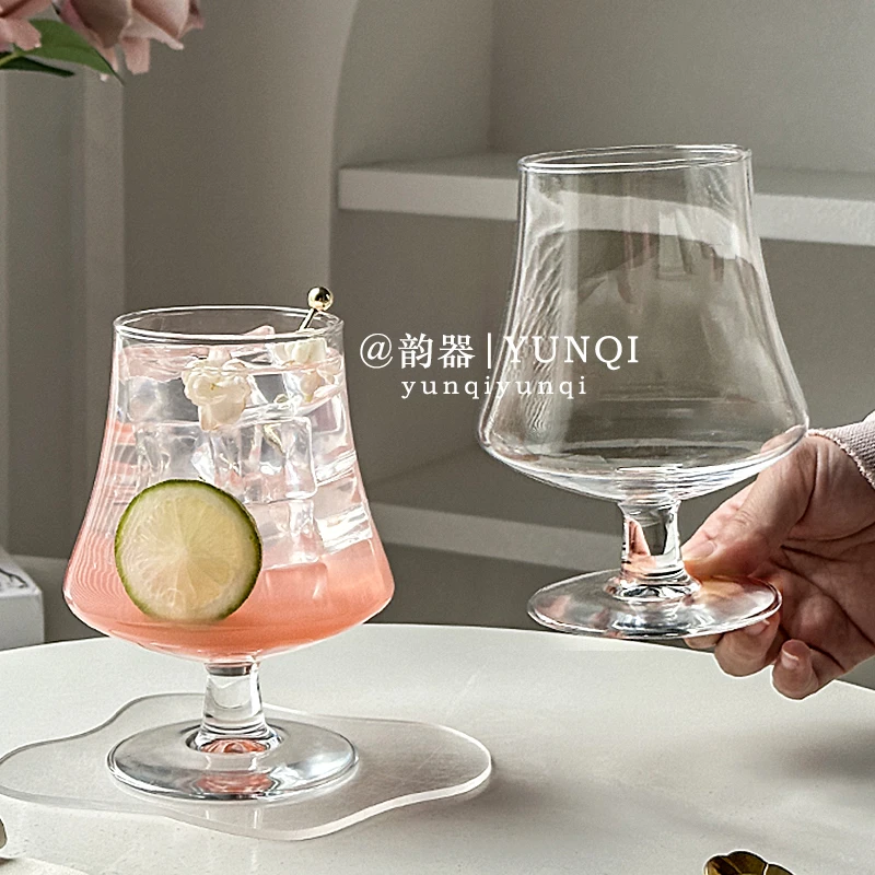 韵器ins风白兰地矮脚玻璃杯洋酒威士忌杯红酒杯鸡尾酒香槟果汁杯