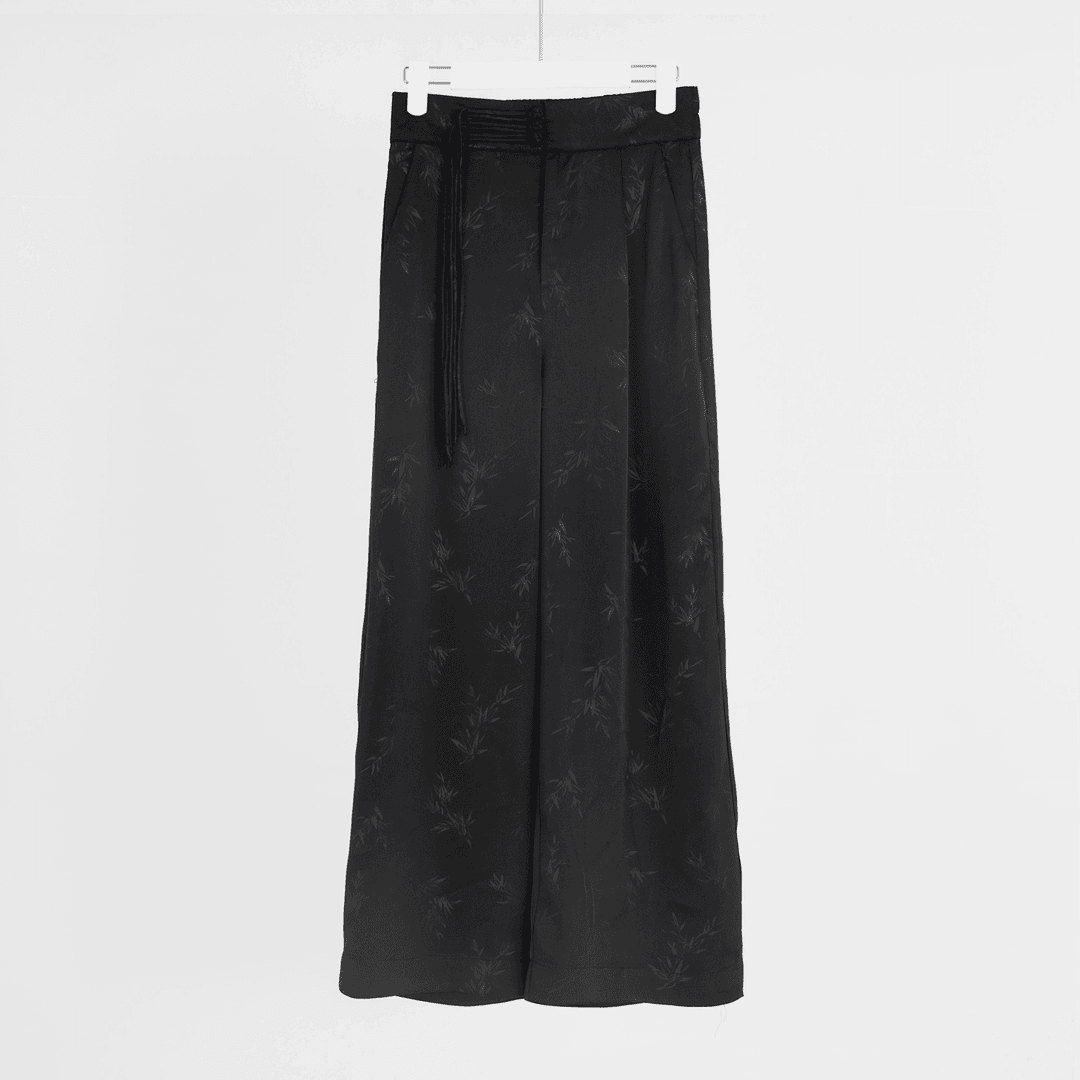 （几里与麻上新）居无竹-春夏复古新国风休闲裤 裤长101 1030693