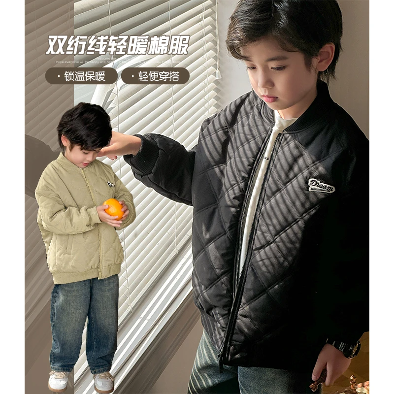 【轻暖锁温棉服】童装男童绗线轻便外套儿童秋冬保暖轻薄棉服 5030