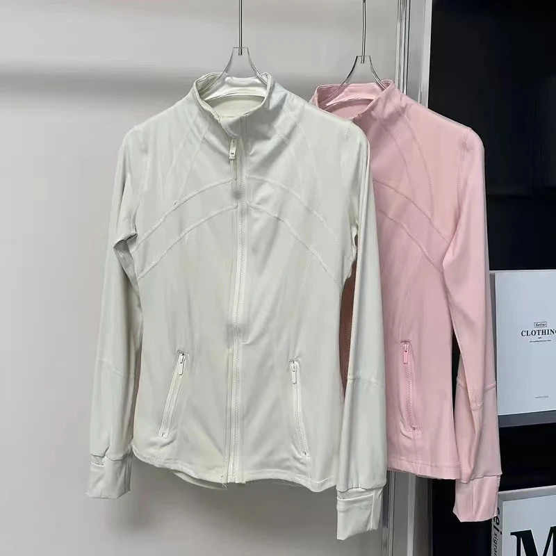 lulu同款秋冬女运动外套瑜伽服上衣休闲户外立领长款瑜伽长袖夹克