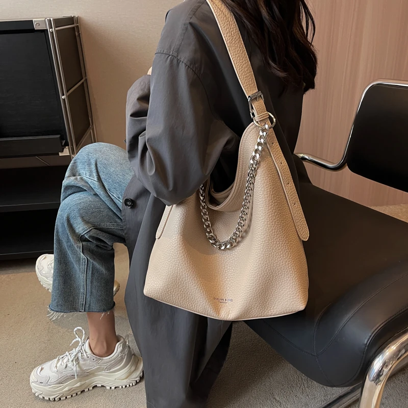 高级质感包包女大容量2023新款夏天百搭斜挎包链条单肩女士水桶包