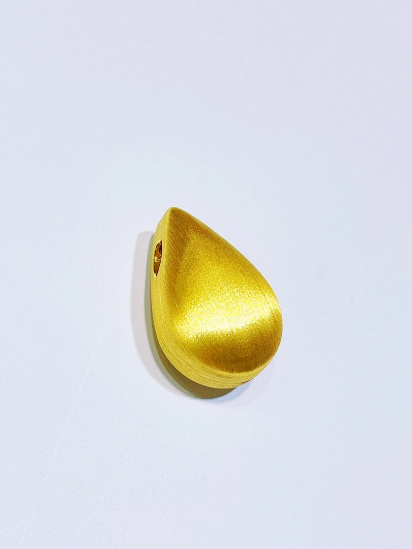 尚晶品珠宝足金999拉丝通孔水滴吊坠不含链黄金时尚坠饰5D工艺纯