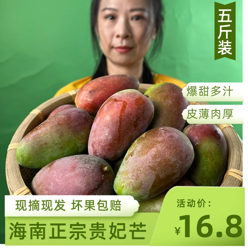 【现摘现发】5斤海南贵妃芒果批发现摘现发当季水果海南特产芒果