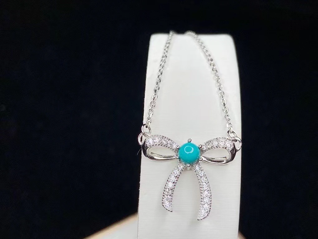 湖北十堰天然原矿绿松石蓝色公主时尚饰品珠宝手工白色经典彩色