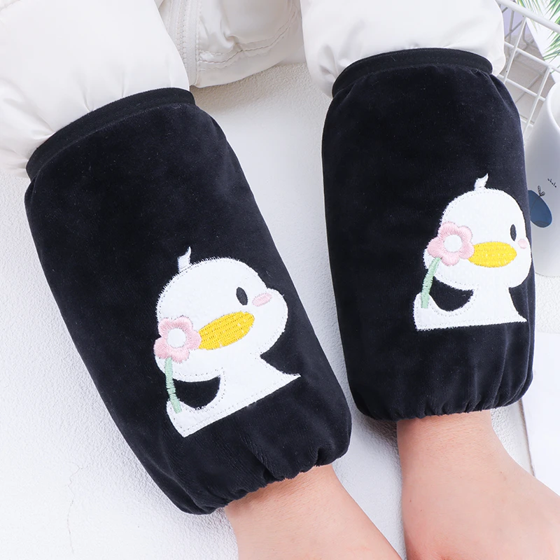 秋冬袖套短款女士上班办公室防脏耐污耐磨学生卡通可爱羽绒服护袖