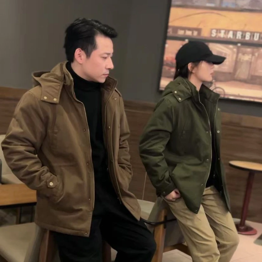 【石墨烯】中长款棉服【纯棉】男款冬季外套保暖棉衣加绒加厚可脱卸帽