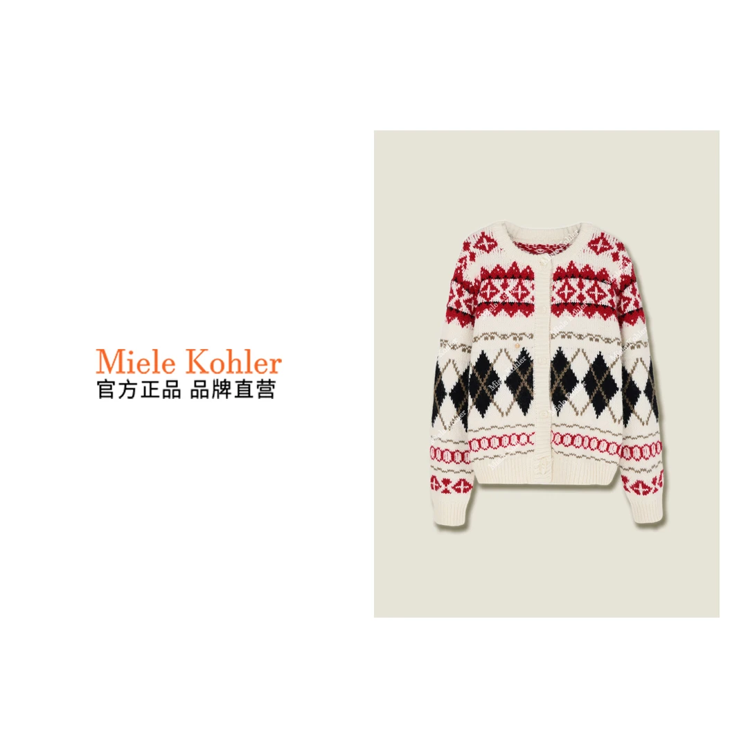 MieleKohler秋冬时尚百搭圆领毛衣针织衫休闲羊毛开衫MKOYYL0915