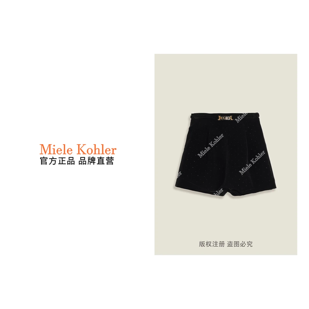 春季新款重工时尚高级感烫钻百搭女短裤 MKKQ67512【澳门小源同款】