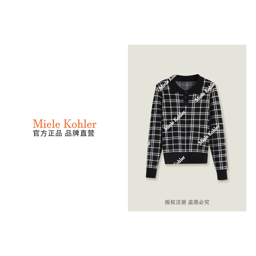 新款轻奢高级感莱赛尔POLO领女款毛衣 MKKQ36123-2【澳门小源同款】