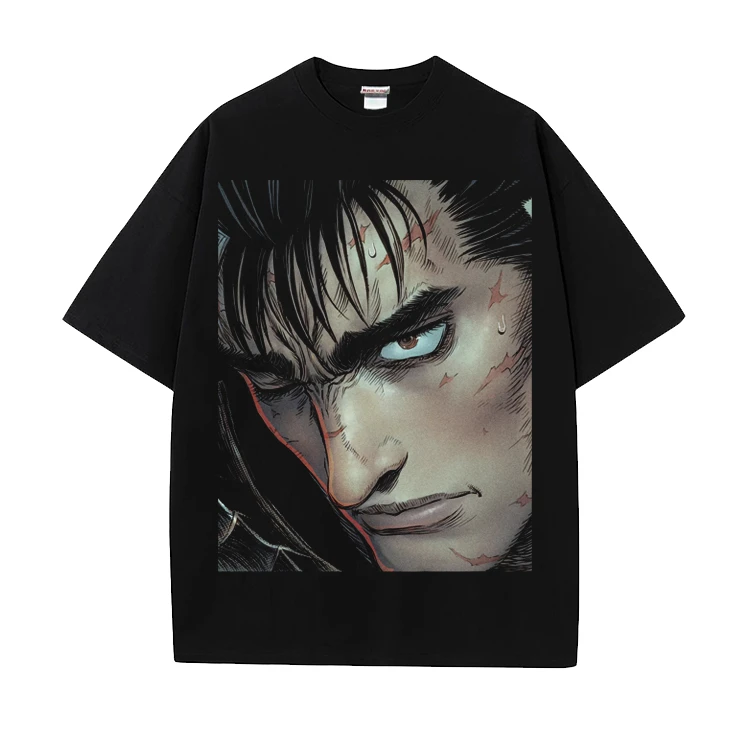 格斯大头短袖t恤印花美式复古重磅纯棉圆领短袖潮牌个性短袖t恤男