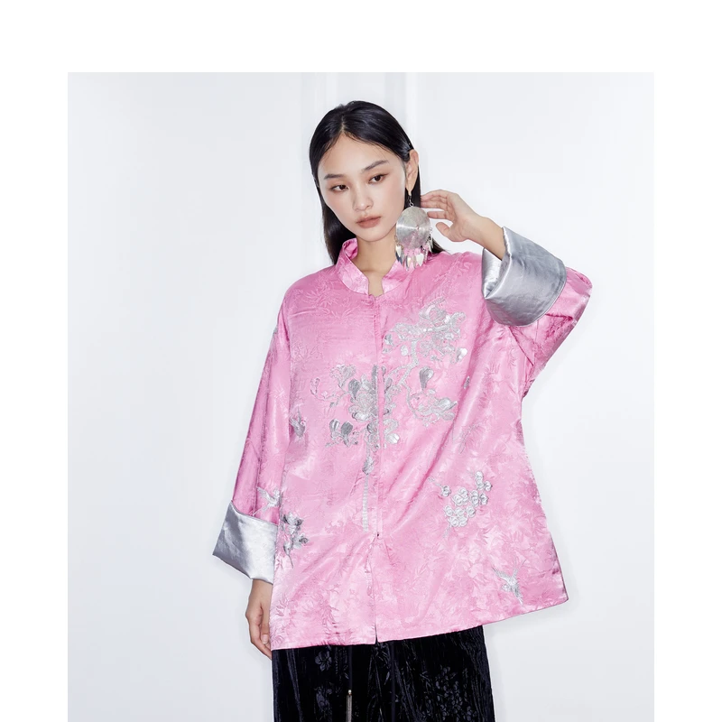 mukzin/密扇玲珑系列「夜宴」中式刺绣提花外套M24DB11030363