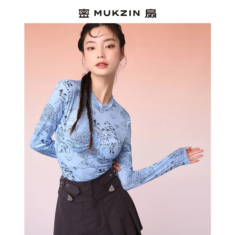mukzin/密扇占星公园艺术家联名显瘦时尚长袖打底M224A11004801