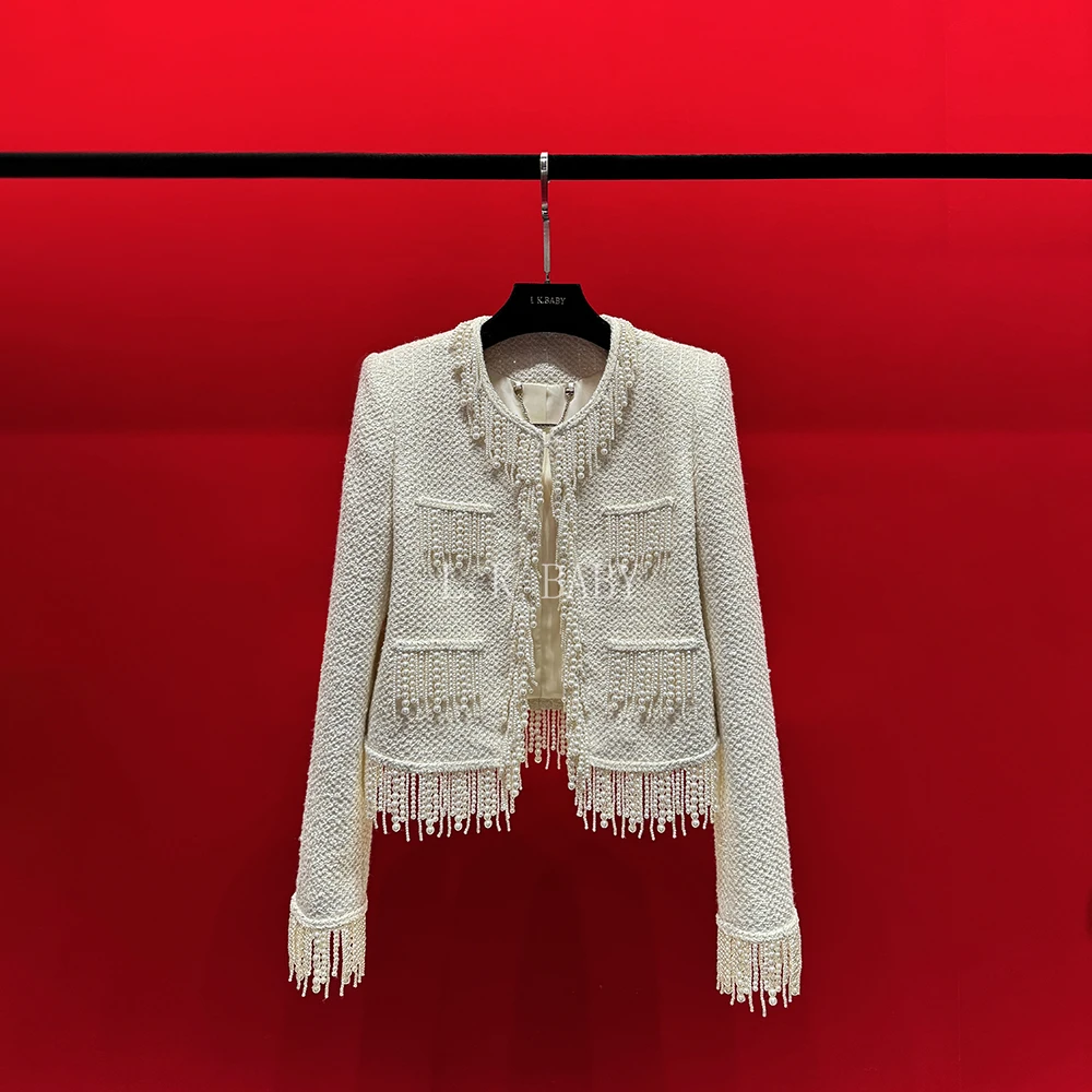 【L.K BABY】波斯里的Maisie 法式轻奢名媛珍珠流苏香香外套