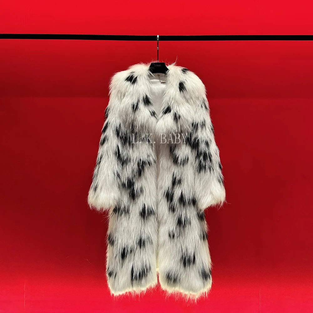 【L.K.BABY】气质非凡 都市感高定时尚气质撞色扎染草草长款外套