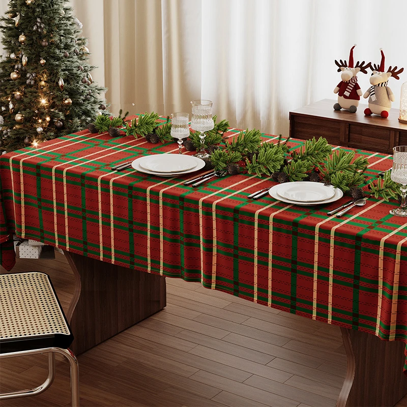 圣诞桌布红色轻奢高级感主体装饰餐桌台布新年新款氛围感茶几盖布