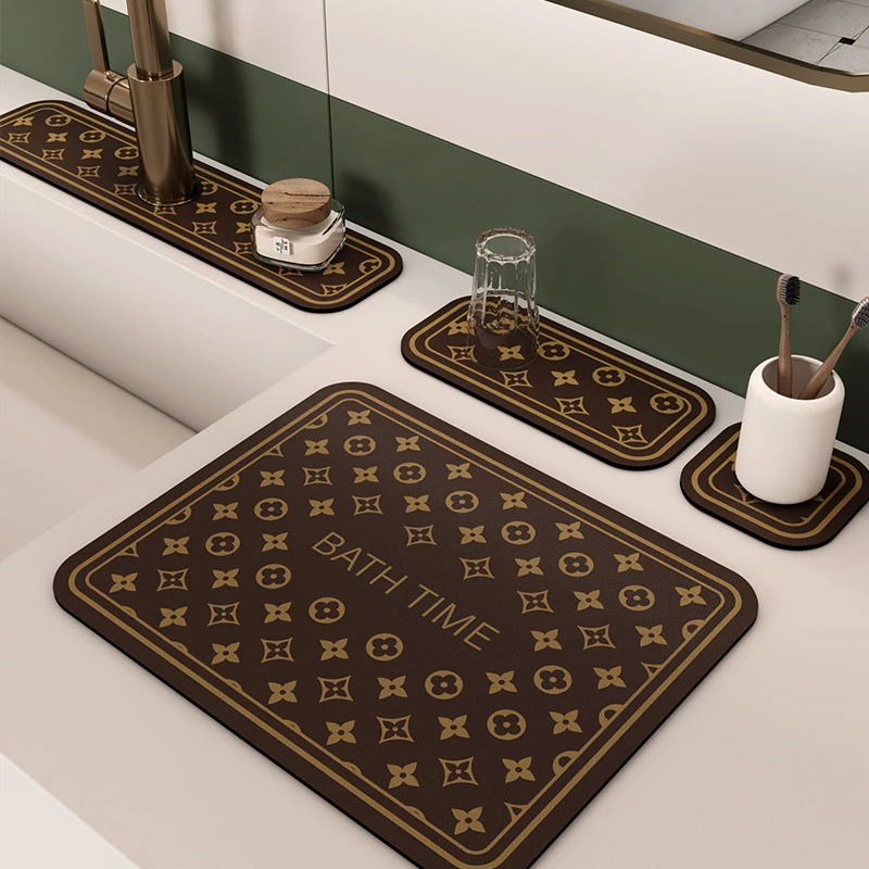 厨房台面沥水垫家用卫生间浴室洗漱台牙刷杯垫硅藻泥吸水水龙头垫