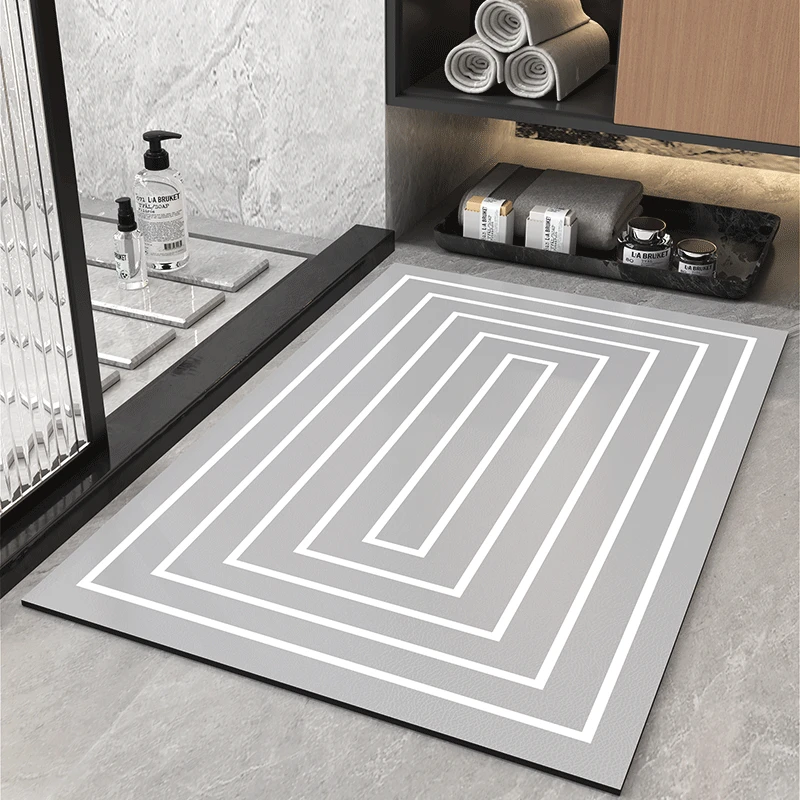 现代简约高级感浴室地垫硅藻泥强吸水脚垫卫生间浴室门口防滑脚垫