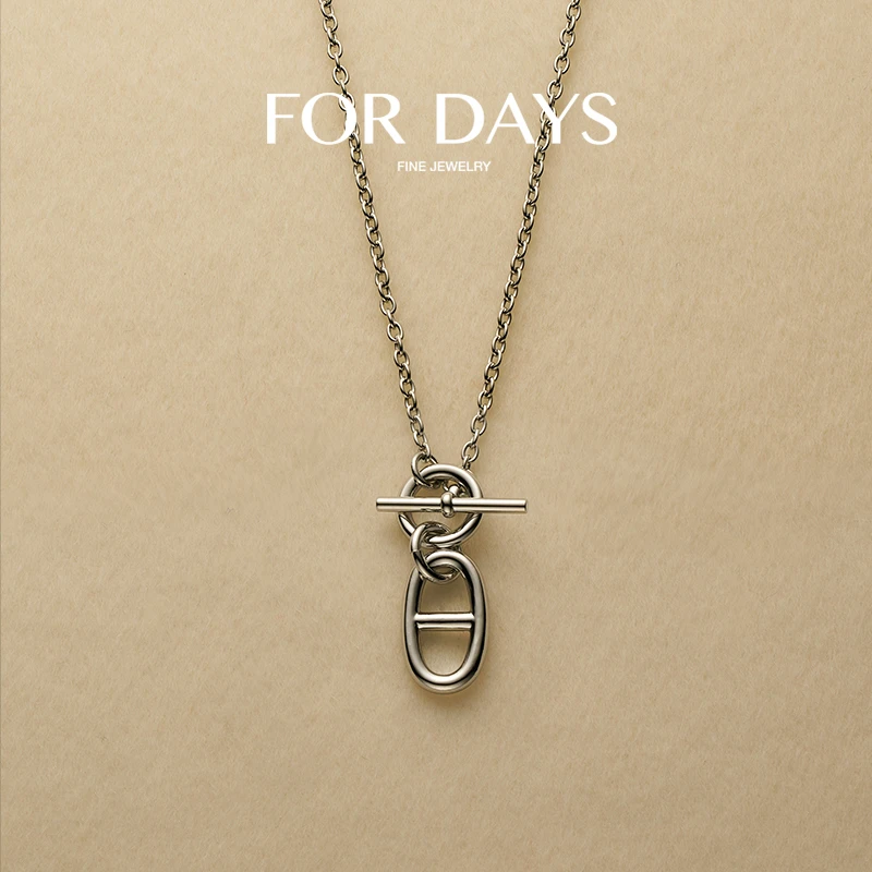 铜合金项链 FOR DAYS  轻奢高级感OT扣猪鼻子项链
