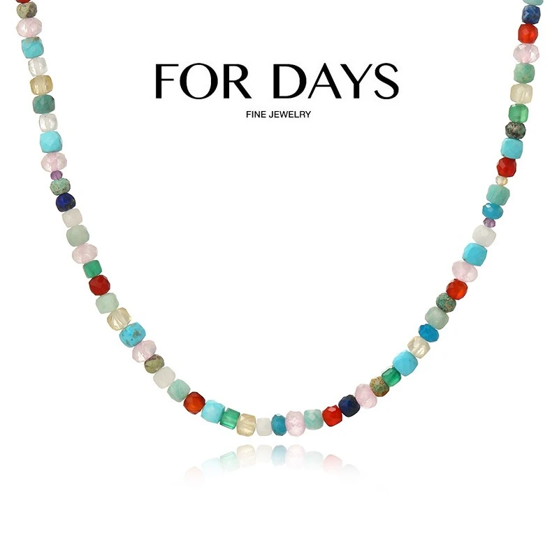 FOR DAYS 铜合金项链 简约拼接气质小众设计彩色自由串珠项链