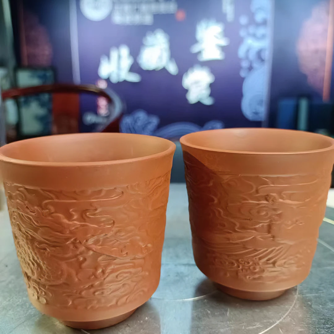 景德镇陶瓷纯手工手绘龙凤主人对杯主人杯全手工竹节杯不带盒子