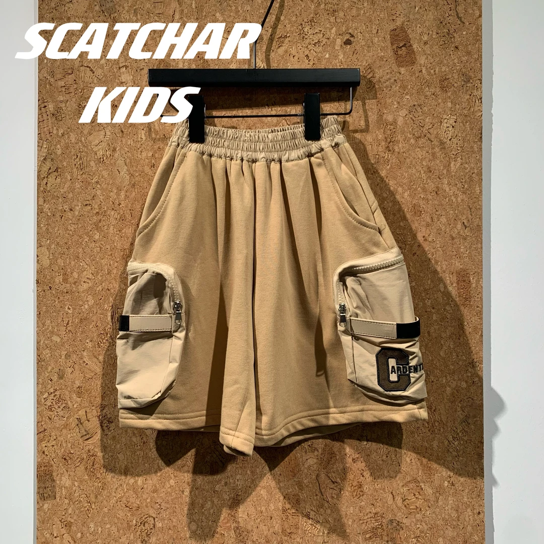 【杨少华服饰】中大童休闲五分裤2024夏季新款复古潮酷工装短裤7337