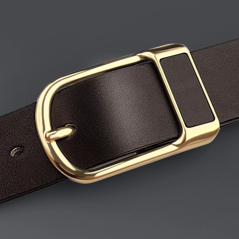 男士皮带腰带时尚休闲百搭真皮商务高档简约潮流年轻人针扣腰带