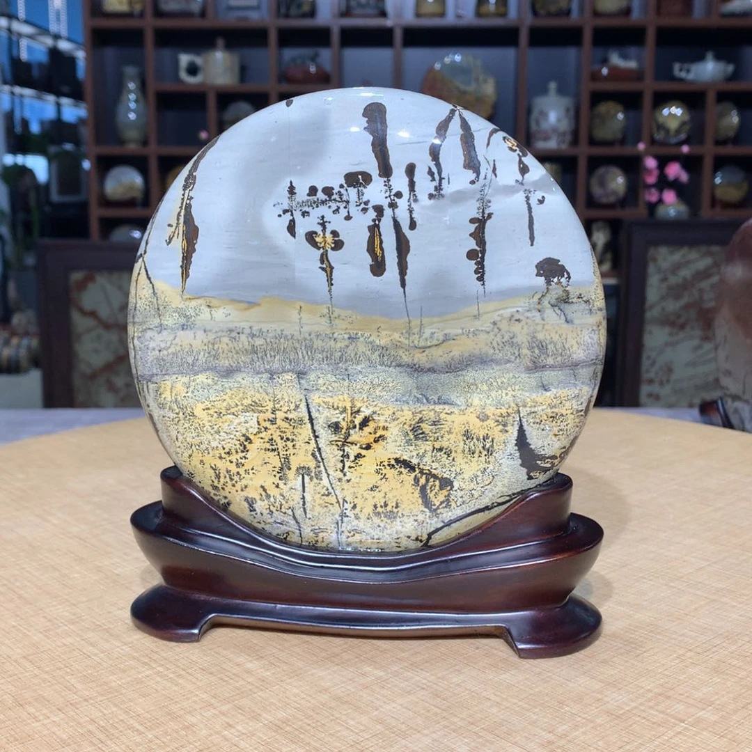 香樟木，广西国画石摆件