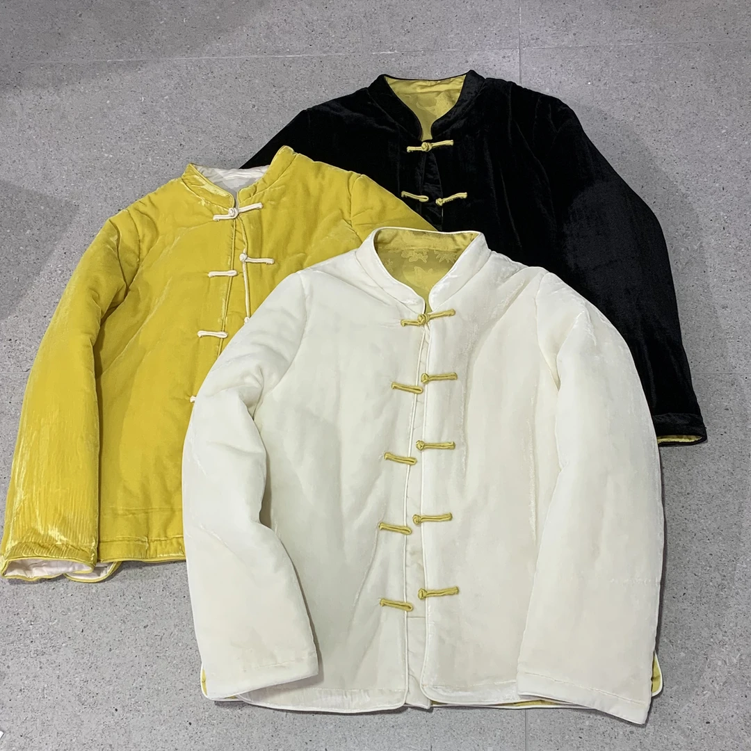 DEZI宝藏衣橱新中式国风盘扣时尚款纯色女保暖棉服LS8251088