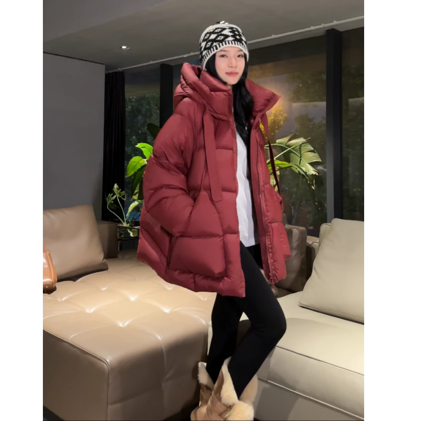 DEZI宝藏衣橱中长款连帽飘带时尚女士羽绒服LS6257088