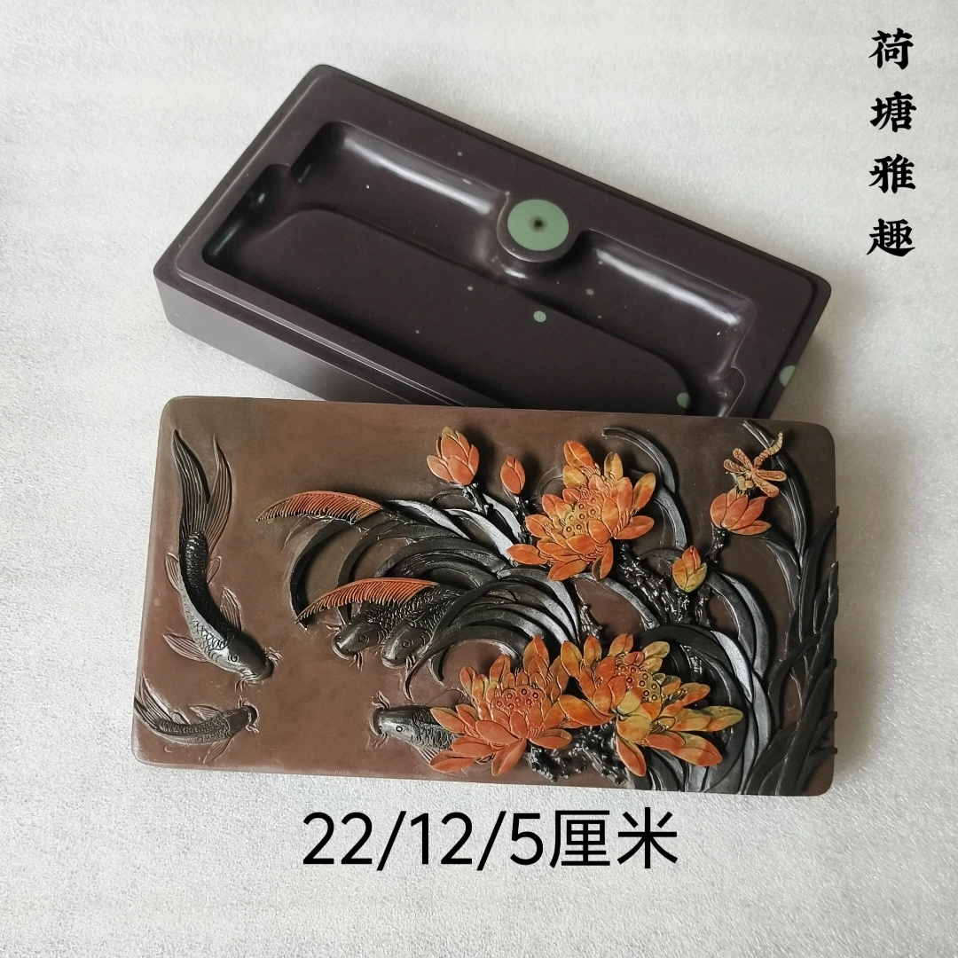 包邮攀枝花厂家直销天然原石雕刻盖砚文房四宝手工书法实用砚台
