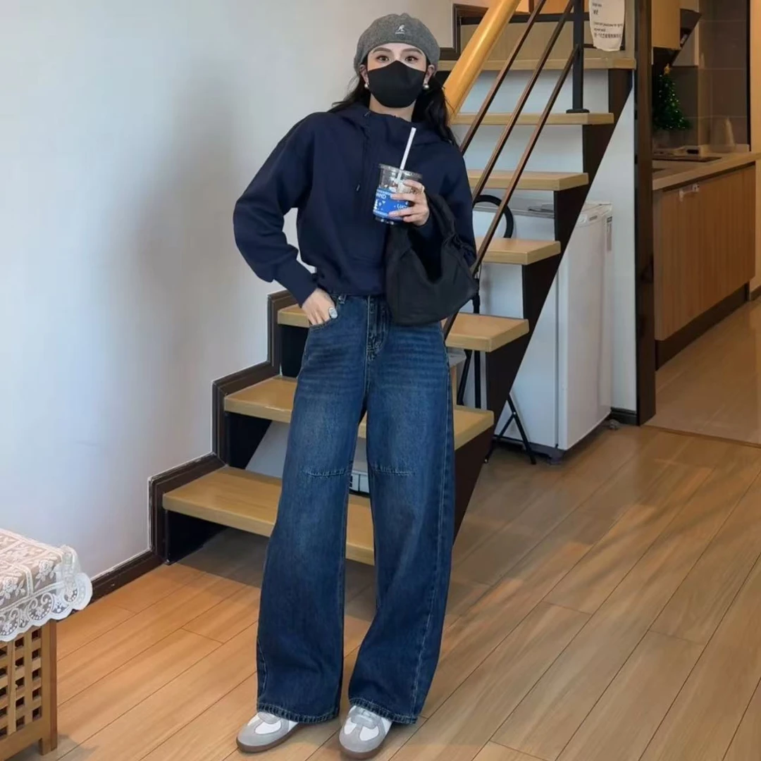 150设计感窄版裤女中腰显瘦百搭休闲时尚直筒弯刀裤显高小个子