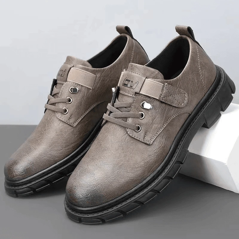 男士皮鞋真软皮透气休闲鞋软皮软底英伦风工装鞋防滑男鞋子