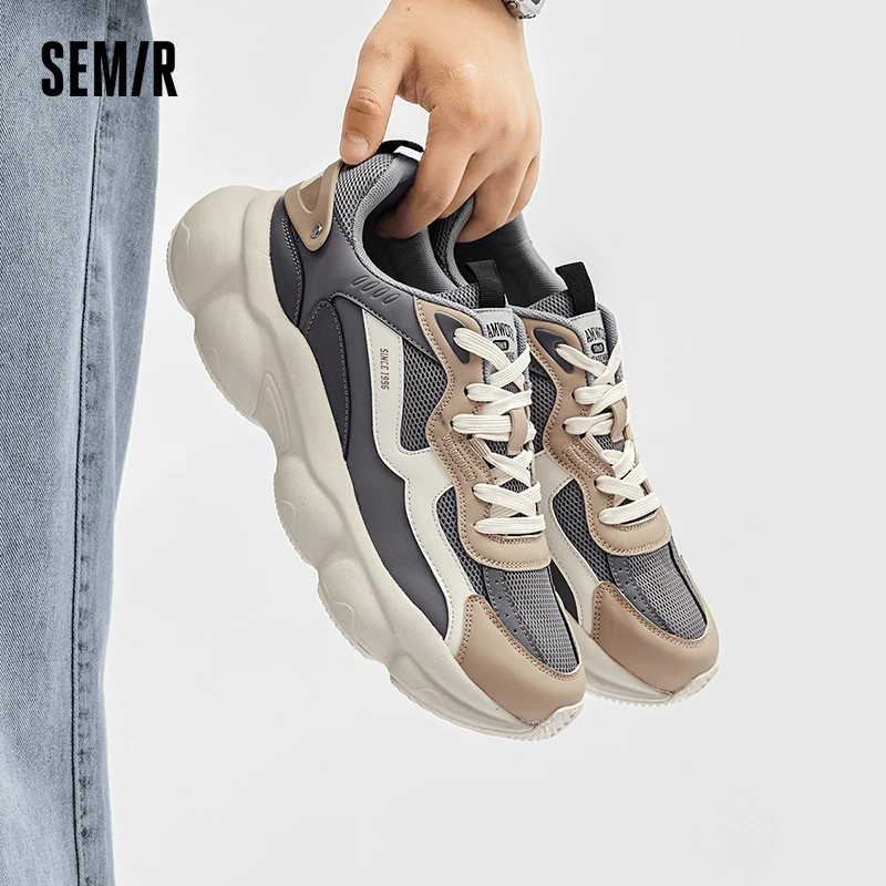 Semir时尚运动鞋男2023新款秋季小众轻便百搭减震休闲跑步鞋0114