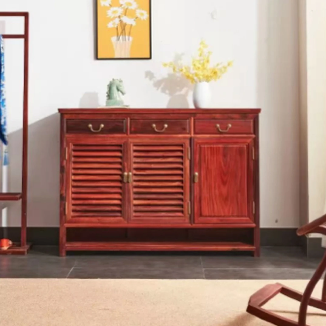 东方古典赞比亚血檀鞋柜，储物柜，收纳柜，玄关