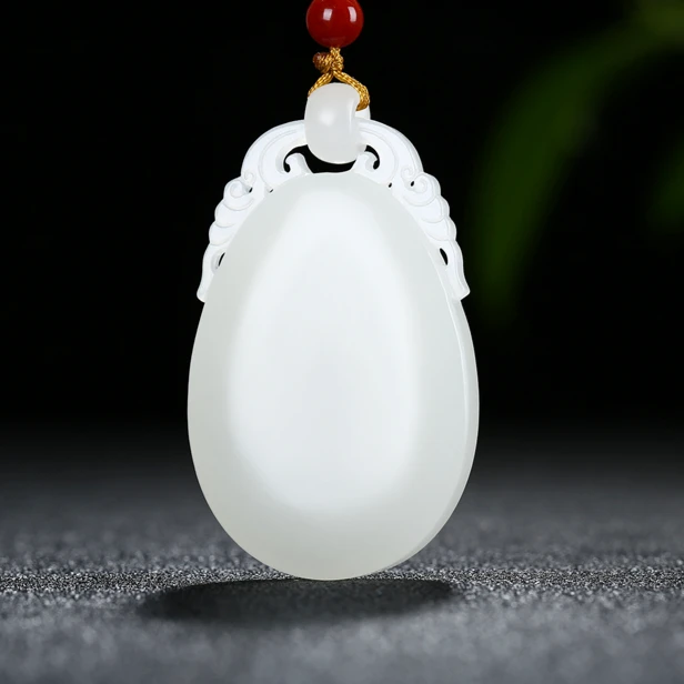 天然和田玉白玉平平安安无事牌挂件精致吊坠细料白玉玉坠时尚百搭