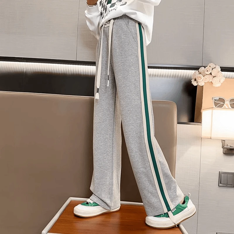 女童阔腿裤春秋季外穿新款女大童裤子休闲裤宽松直筒裤儿童休闲裤