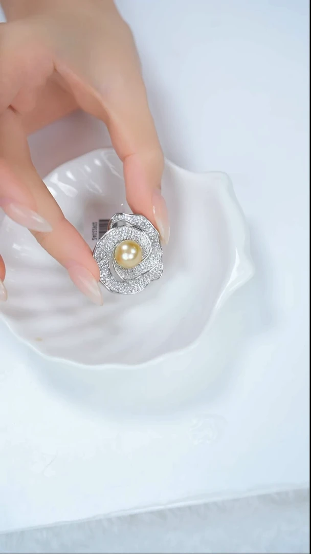 【闪购商品】海水珍珠胸针合金10-11mm