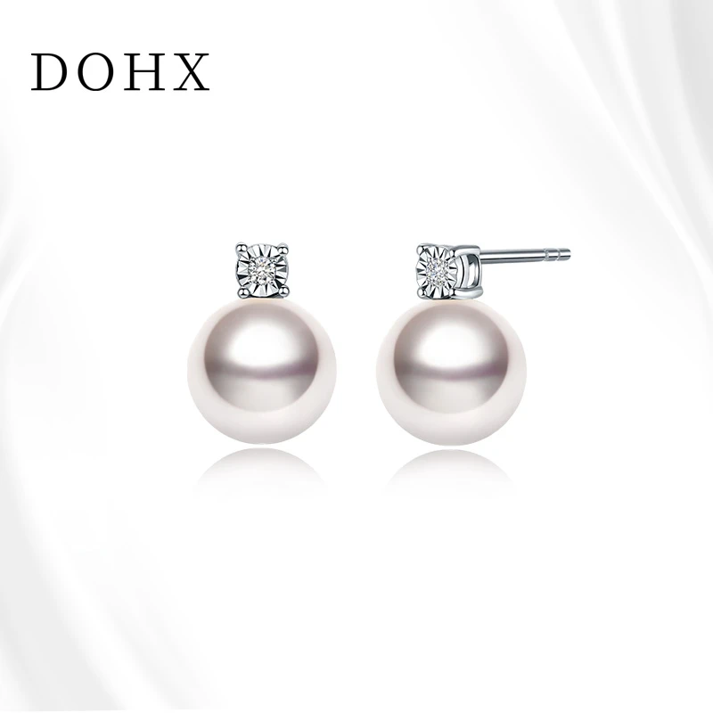 【DOHX】18K金 AKOYA【星光熠熠】经典钻石王妃耳钉 欧若风