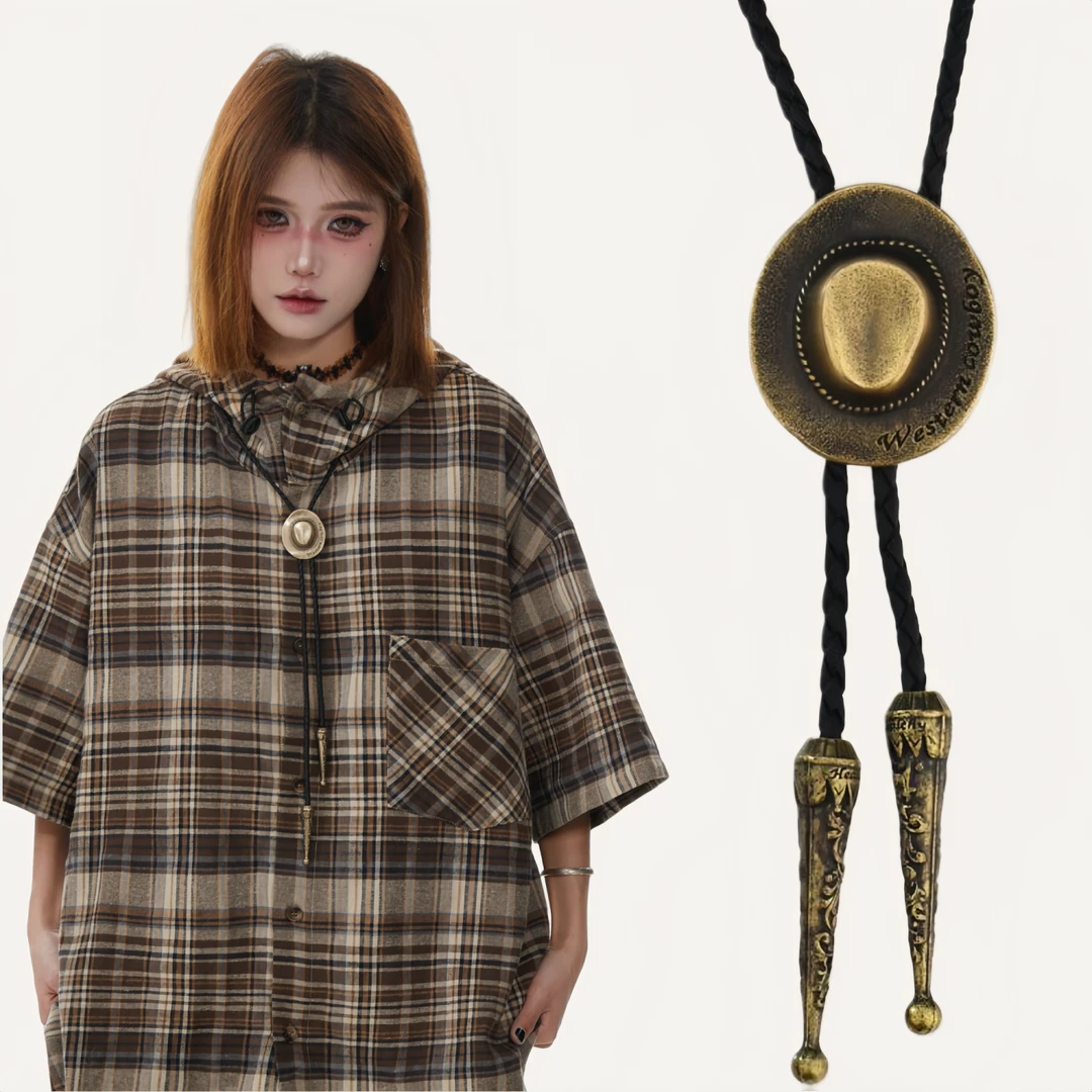 出前一町复古金属领结西部牛仔帽领结时尚百搭服饰领绳