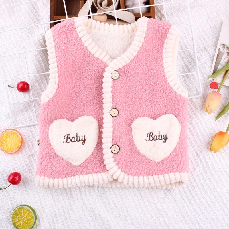 儿童马甲洋气外穿加厚婴儿秋冬加绒加棉宝宝保暖上衣护肚背心马夹